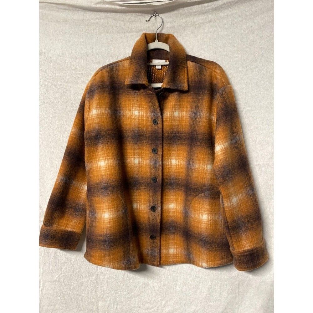 J jill Plaid oversized button down Shacket Size S